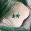 Groene ster oorbellen kerst