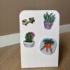Handgeborduurde magneet cactus