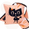 Handgemaakte Decoratie- / Cadeauset Mimi De Poes | 2 delig | Peach