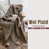 Ladira 100% Wol Plaid – Bruin – 130×170 cm