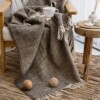 Ladira 100% Wol Plaid – Bruin – 130×170 cm