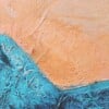 Landschap schilderij - mixed media - oranje blauw