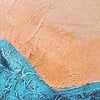 Landschap schilderij - mixed media - oranje blauw