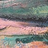 Landschap schilderij - mixed media - oranje blauw