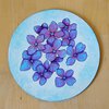 Rond Gouache Schilderij, Hortensia Bloemen