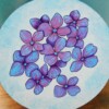 Rond Gouache Schilderij, Hortensia Bloemen