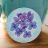 Rond Gouache Schilderij, Hortensia Bloemen