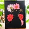 Zwarte Kat en Bloemen, Acrylverf Schilderij