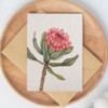 A6 wenskaart dubbel op duurzaam eco-vezelpapier met craft envelop - roze Protea II