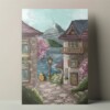 Cherry blossom village - kersenbloesem print (A5)
