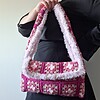 Gehaakte granny square tas | Roze