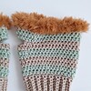 Gehaakte handschoenen - gehaakte vingerloze handschoenen | Beige, sagegroen en karamelbruin