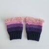 Gehaakte handschoenen - gehaakte vingerloze handschoenen | Donkerblauw, paars en lichtroze