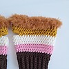 Gehaakte handschoenen - gehaakte vingerloze handschoenen | Donkerbruin, lichtroze, crème, okergeel en karamelbruin