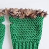 Gehaakte handschoenen - gehaakte vingerloze handschoenen | Groen en bruin gemêleerd