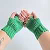 Gehaakte handschoenen - gehaakte vingerloze handschoenen | Groen en bruin gemêleerd
