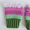 Gehaakte handschoenen - gehaakte vingerloze handschoenen | Groen, mintgroen, lavendel, Barbie roze en lila