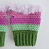 Gehaakte handschoenen - gehaakte vingerloze handschoenen | Groen, mintgroen, lavendel, Barbie roze en lila