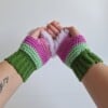 Gehaakte handschoenen - gehaakte vingerloze handschoenen | Groen, mintgroen, lavendel, Barbie roze en lila