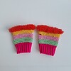 Gehaakte handschoenen - gehaakte vingerloze handschoenen | Knalroze, mintgroen, lichtroze, geel en rood