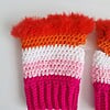 Gehaakte handschoenen - gehaakte vingerloze handschoenen | Lesbische Pride vlag