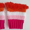 Gehaakte handschoenen - gehaakte vingerloze handschoenen | Lesbische Pride vlag