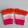 Gehaakte handschoenen - gehaakte vingerloze handschoenen | Lesbische Pride vlag