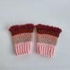 Gehaakte handschoenen - gehaakte vingerloze handschoenen | Lichtroze, poeder roze, koraaloranje, roestbruin en wijnrood