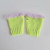 Gehaakte handschoenen - gehaakte vingerloze handschoenen | Limegroen en lila