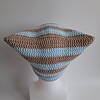 Gehaakte muts | Beige en lichtblauw