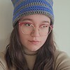 Gehaakte muts | Blauw en donkergrijs