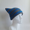 Gehaakte muts | Blauw en donkergrijs