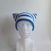 Gehaakte muts | Blauw en wit