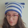 Gehaakte muts | Blauw en wit