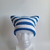 Gehaakte muts | Blauw en wit
