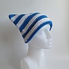 Gehaakte muts | Blauw en wit
