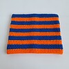 Gehaakte muts | Kobaltblauw en oranje