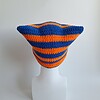 Gehaakte muts | Kobaltblauw en oranje