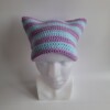 Gehaakte muts | Lila en lichtblauw