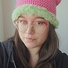 Gehaakte muts met imitatiebont | Barbie roze en groen