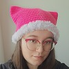 Gehaakte muts met imitatiebont | Neon roze en lila