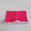 Gehaakte muts met imitatiebont | Neon roze en lila