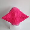 Gehaakte muts met imitatiebont | Neon roze en lila
