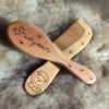Gepersonaliseerde gebrand houten baby kam en borstel set
