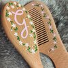 Gepersonaliseerde handgeschilderde houten baby kam en borstel set