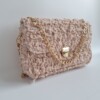 Geweven crossbody tas | Beige en goud