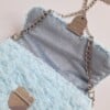 Geweven crossbody tas | Lichtblauw en zilver