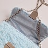 Geweven crossbody tas | Lichtblauw en zilver