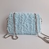 Geweven crossbody tas | Lichtblauw en zilver
