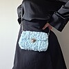 Geweven crossbody tas | Lichtblauw en zilver